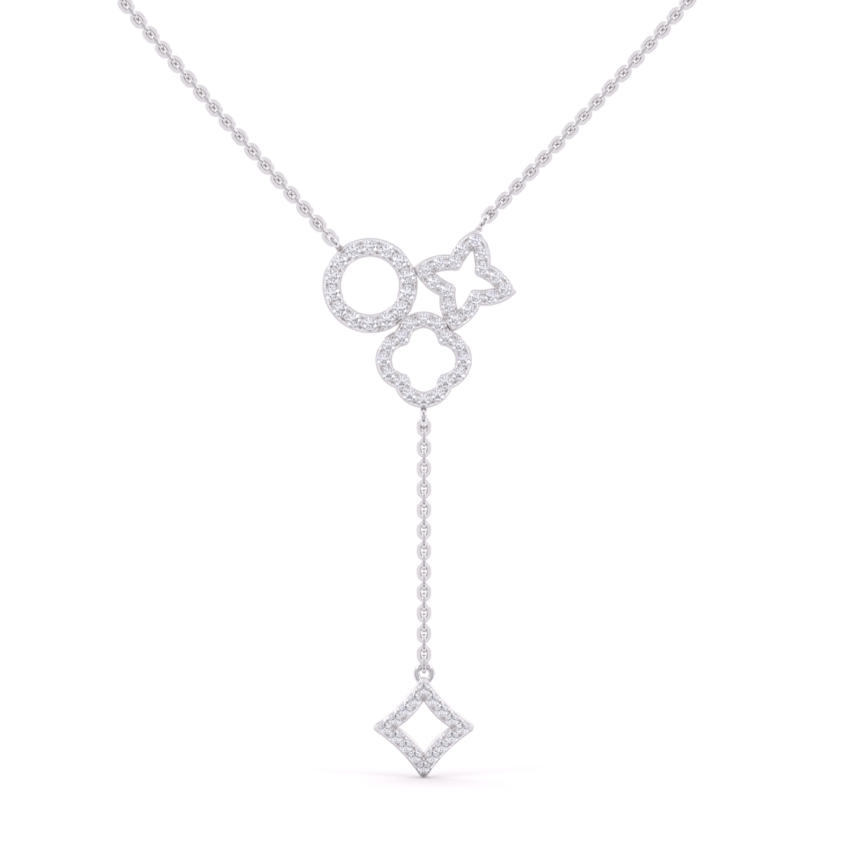 Trendy Wave Drop Lab Grown Diamond Necklace